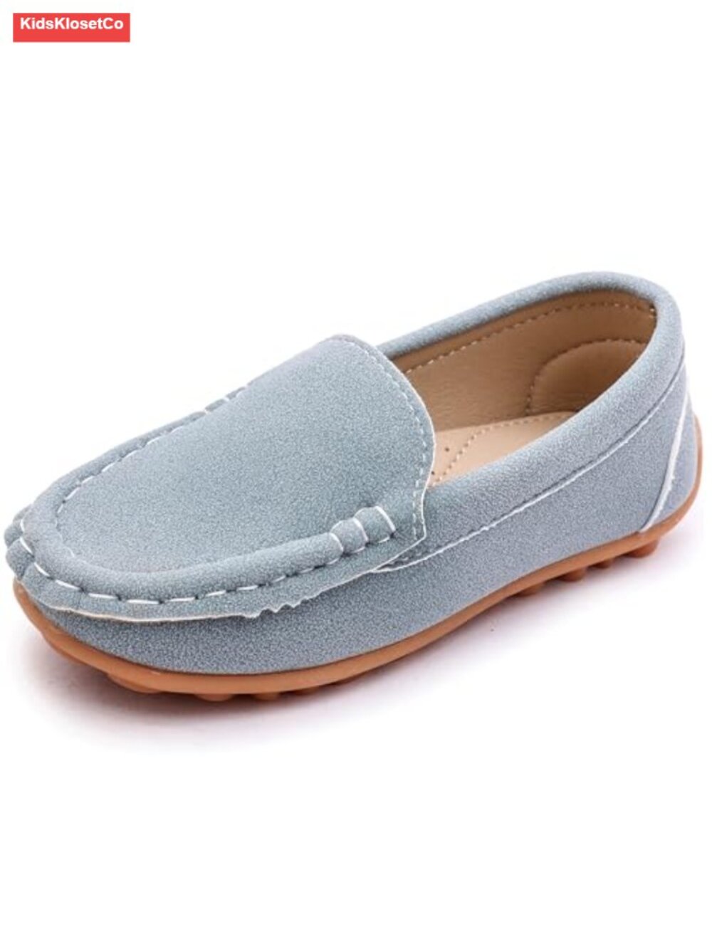 Boys Faux Suede Mocc Slip-On Dress Shoes TPR Sole